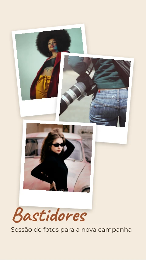 Pré-visualização do modelo Bastidores da sessão de fotos (Influencer)