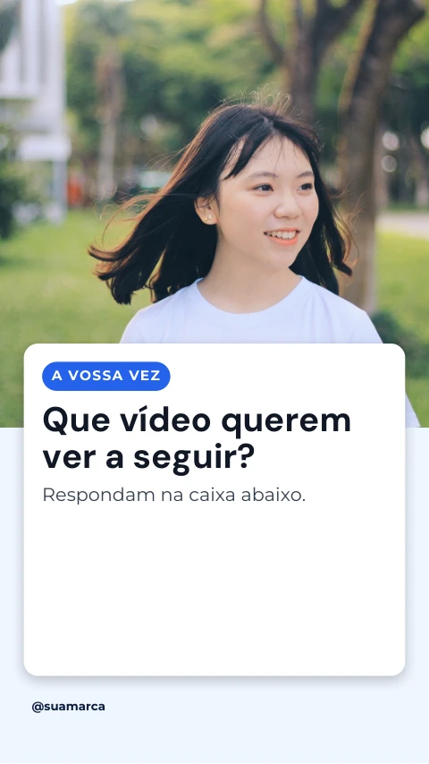 Pré-visualização do modelo Que conteúdo querem? (Influencer)
