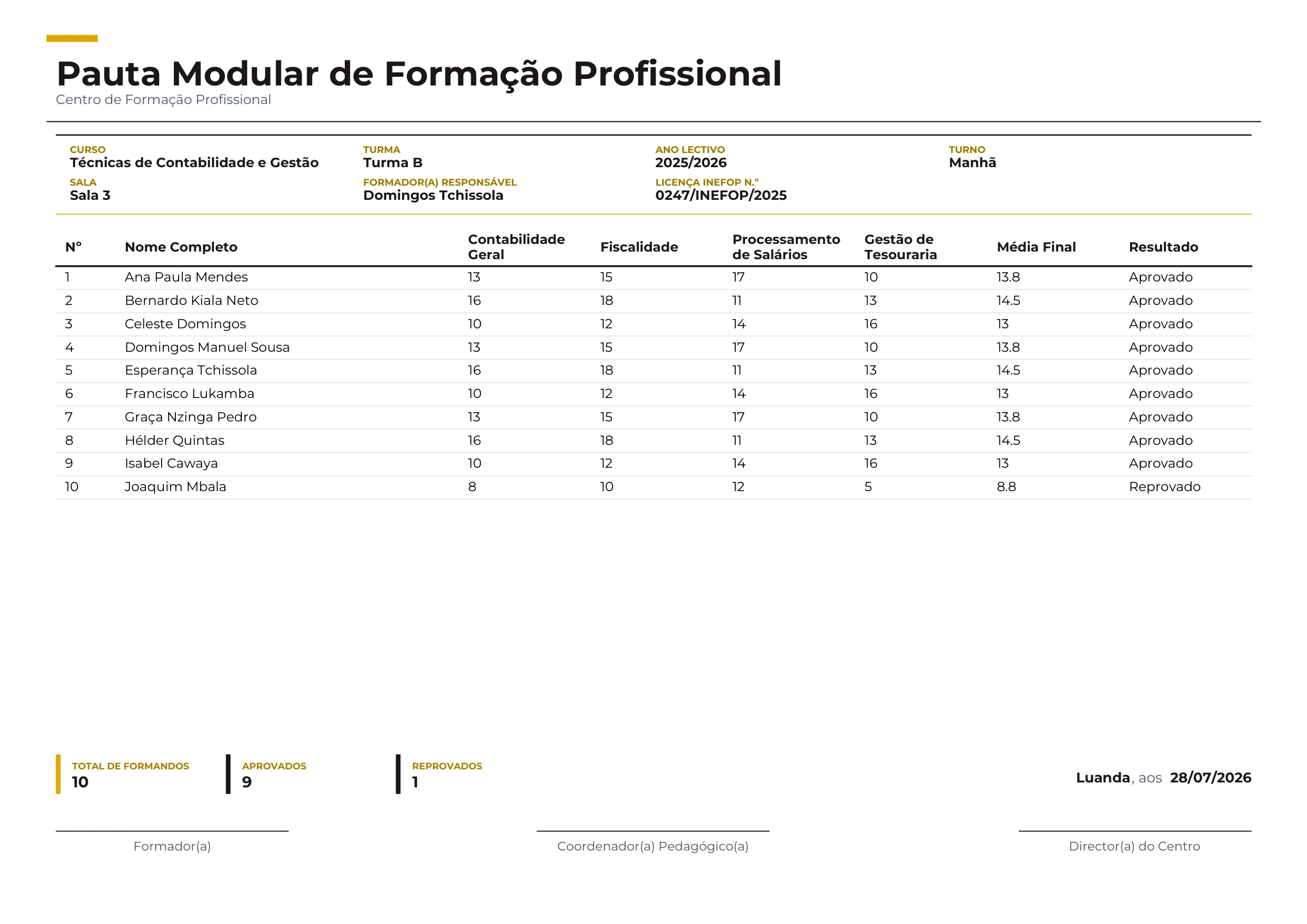 Pré-visualização ampliada do modelo Pauta Modular - Minimal - Mostarda