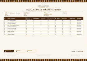 Pré-visualização do modelo Pauta Geral - Samakaka - Savana (Pauta Geral (Ensino Primário))
