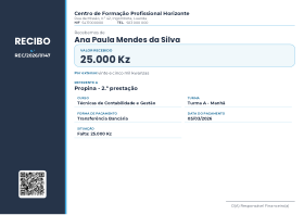 Pré-visualização do modelo Recibo - Coluna (Horizontal) - Aço e Céu (Recibos)