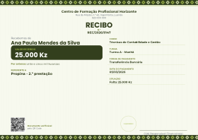 Pré-visualização do modelo Recibo - Samakaka (Horizontal) - Baobá (Recibos)